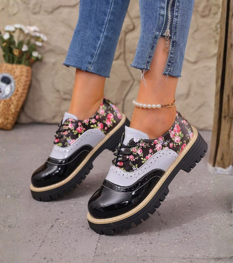 Ada | Orthopedic Floral Oxford Shoes