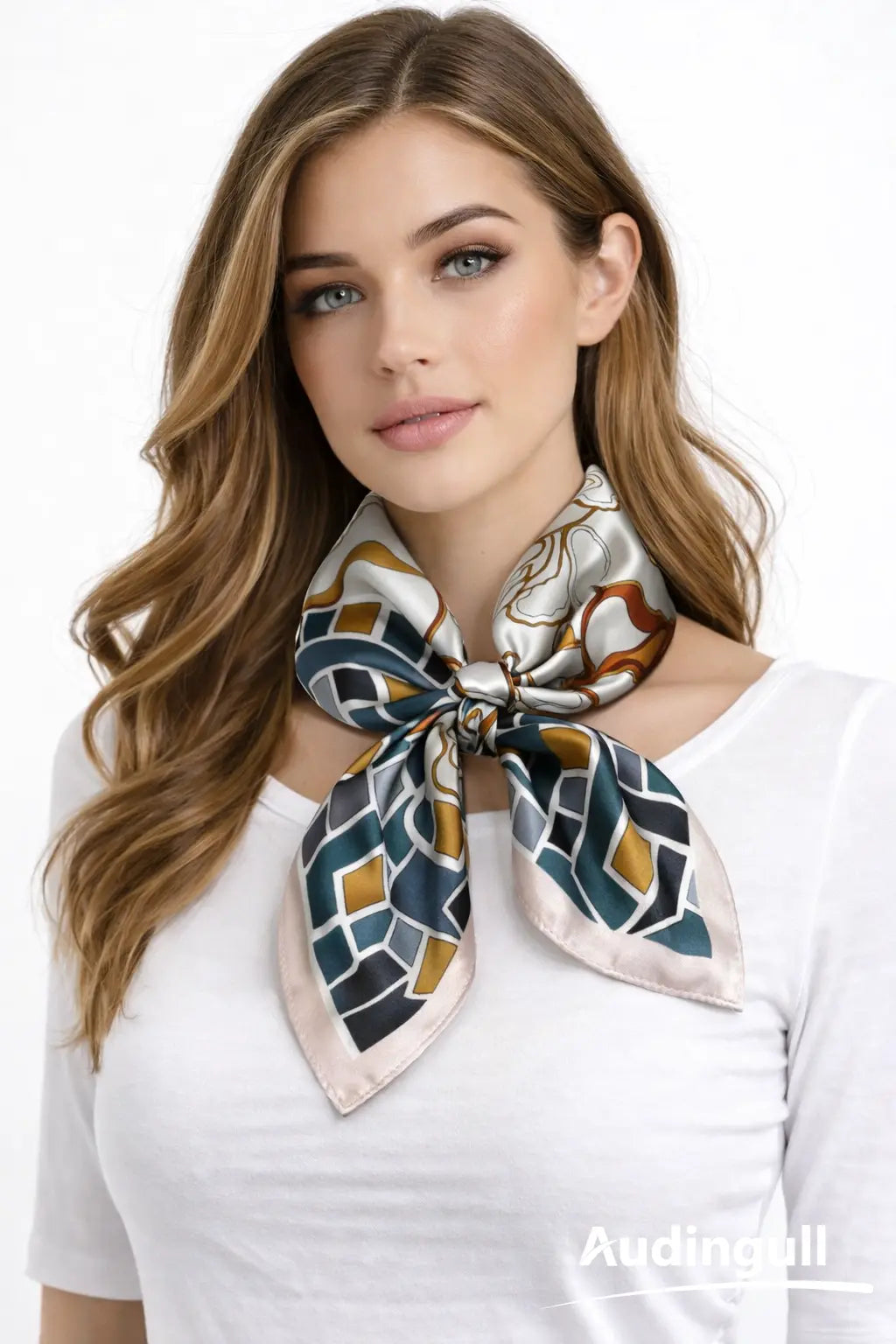 Audingull 100% Mulberry Silk Scarf for Women