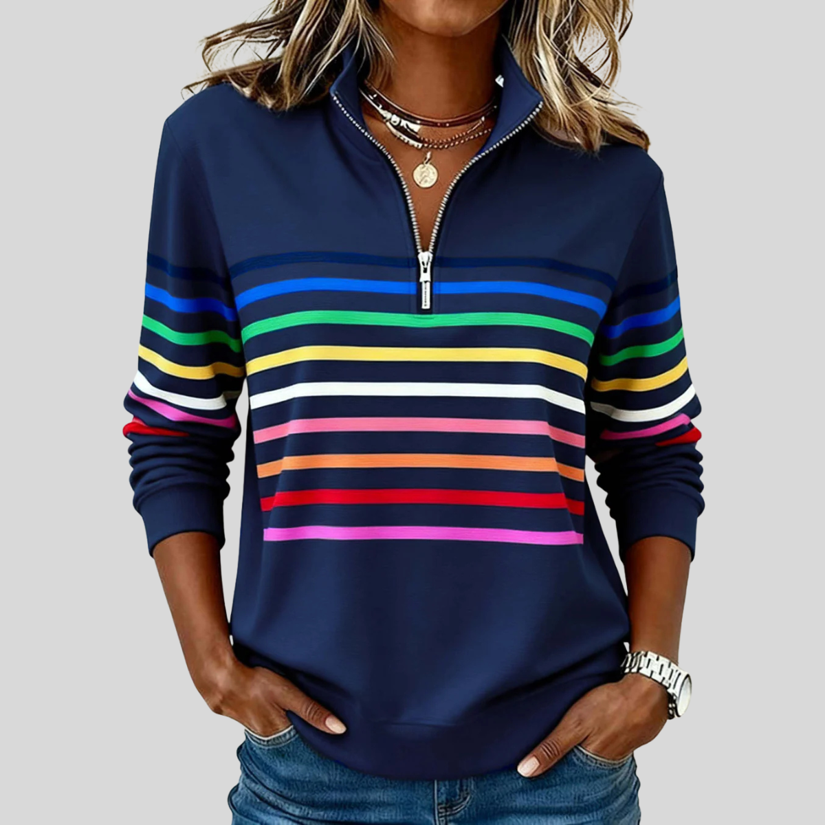 Reinou | Sporty Half-Zip Sweater