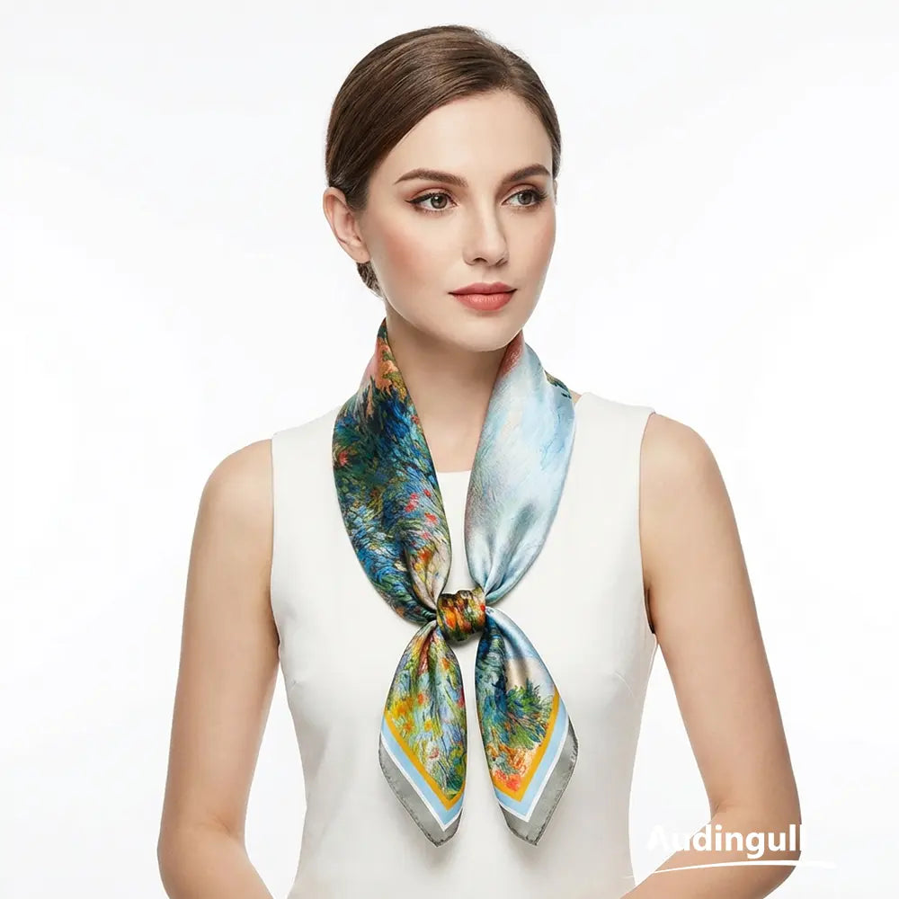 Audingull 100% Mulberry Silk Scarf for Women