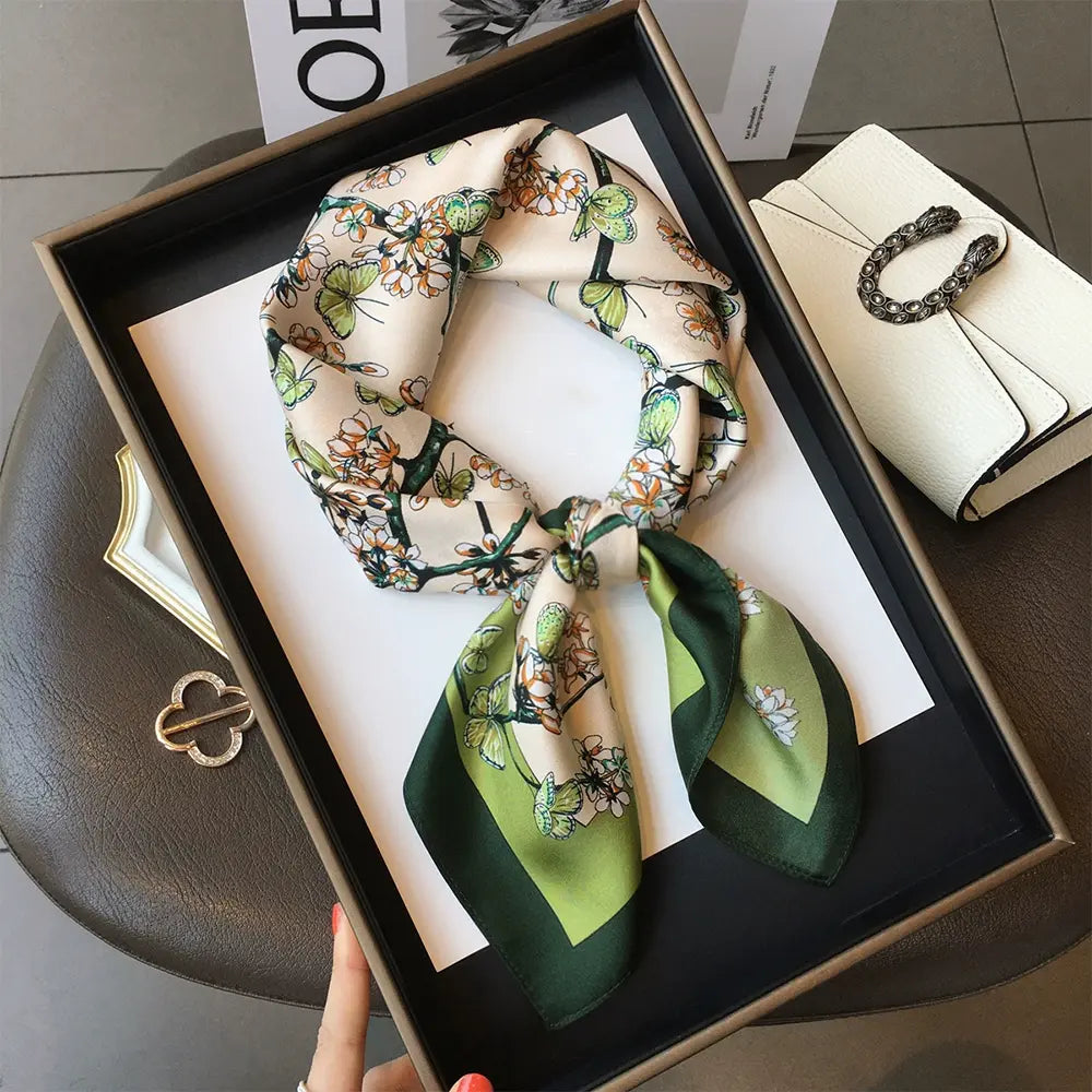 Audingull 100% Mulberry Silk Scarf for Women