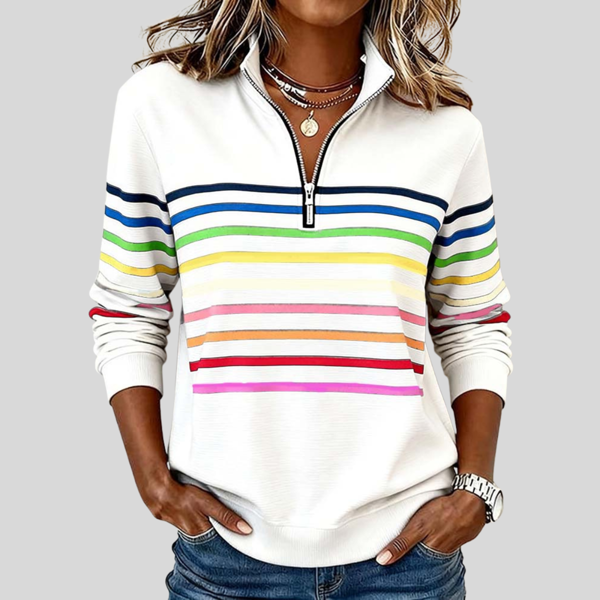 Reinou | Sporty Half-Zip Sweater