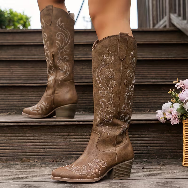 Loretta | Embroidered Western Boots for Women