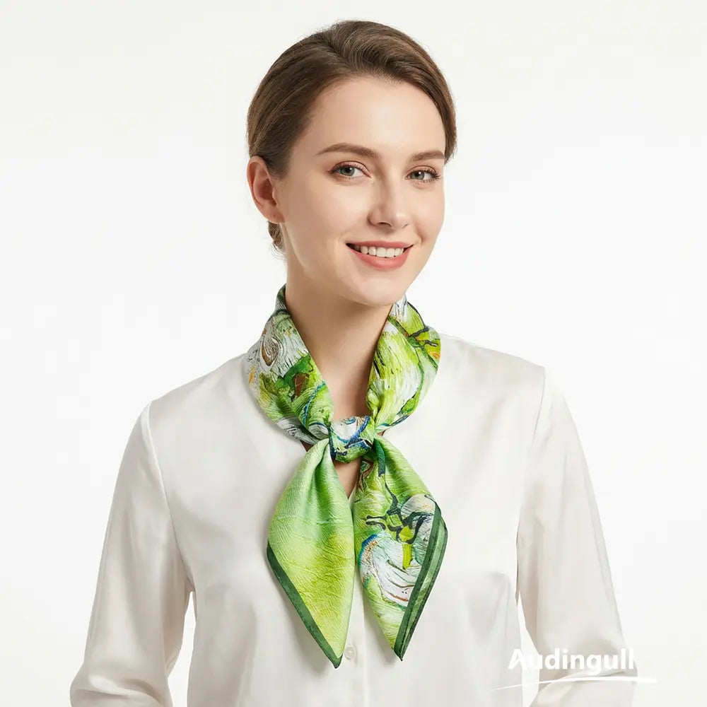 Audingull 100% Mulberry Silk Scarf for Women