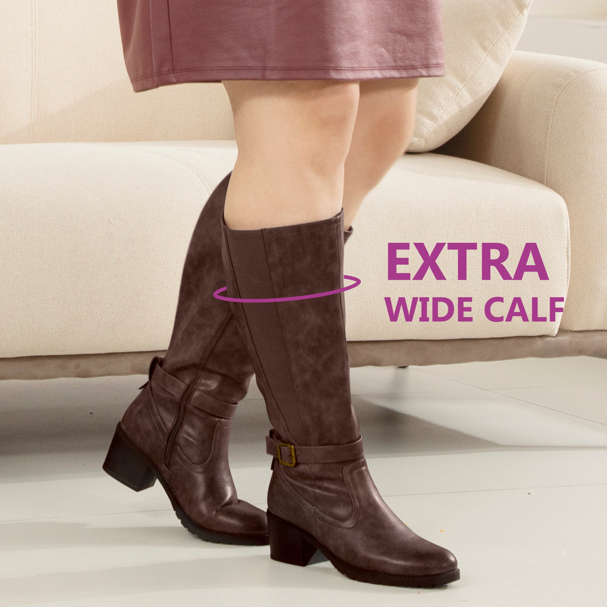 Isadora | Extra Wide Calf Stretch Panel Boots