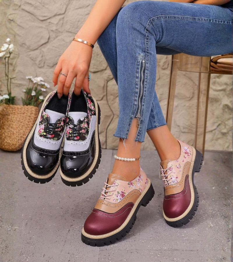 Ada | Orthopedic Floral Oxford Shoes
