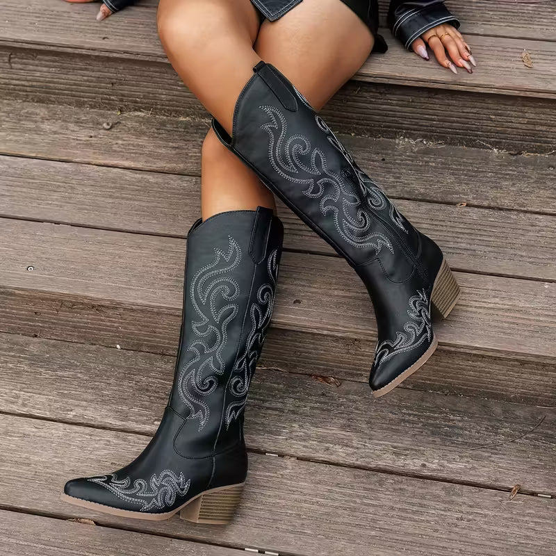 Loretta | Embroidered Western Boots for Women