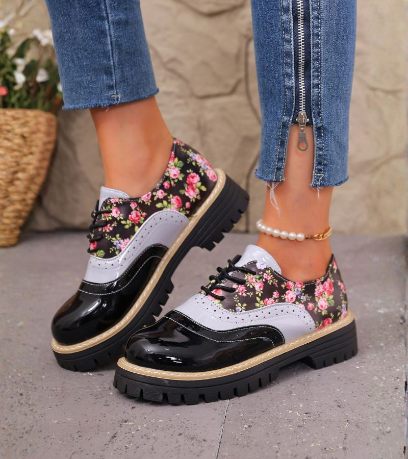Ada | Orthopedic Floral Oxford Shoes
