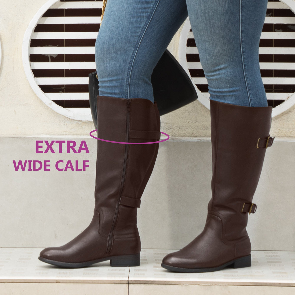 Gwen | Extra Wide Calf Back Stretch Boots