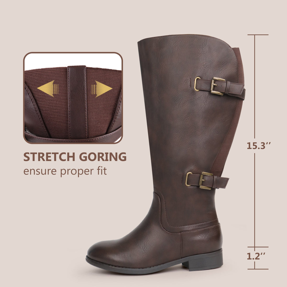 Gwen | Extra Wide Calf Back Stretch Boots
