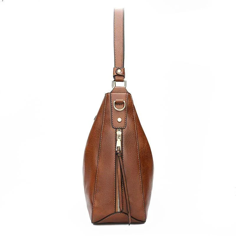 Luxury Leather Hobo Anti-Theft Handbag + FREE Pouch Wallet