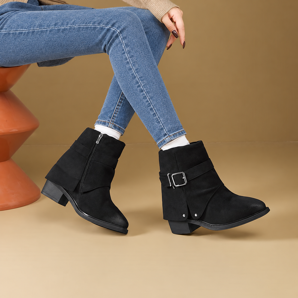 Rosemary | French-Inspired Ankle Boots with Side Zipper
