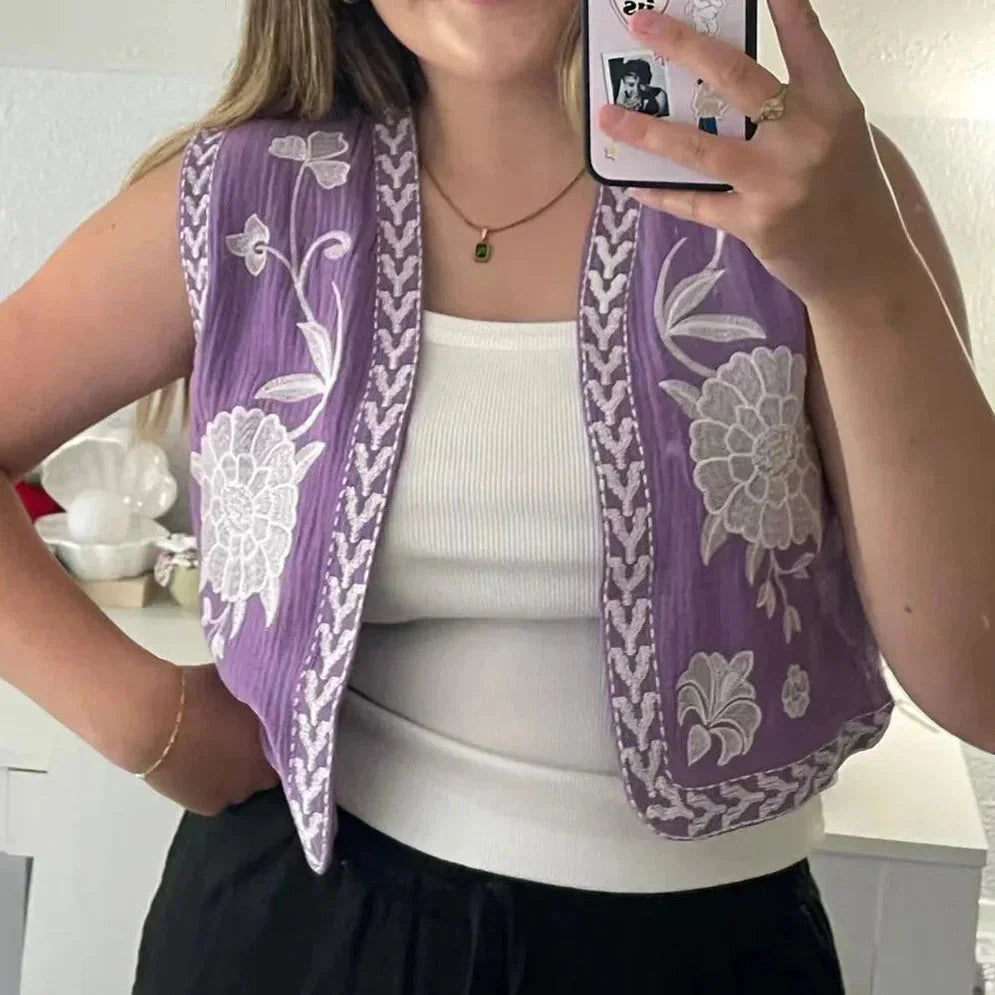 Vivienne™ | Vintage Floral Boho Vest