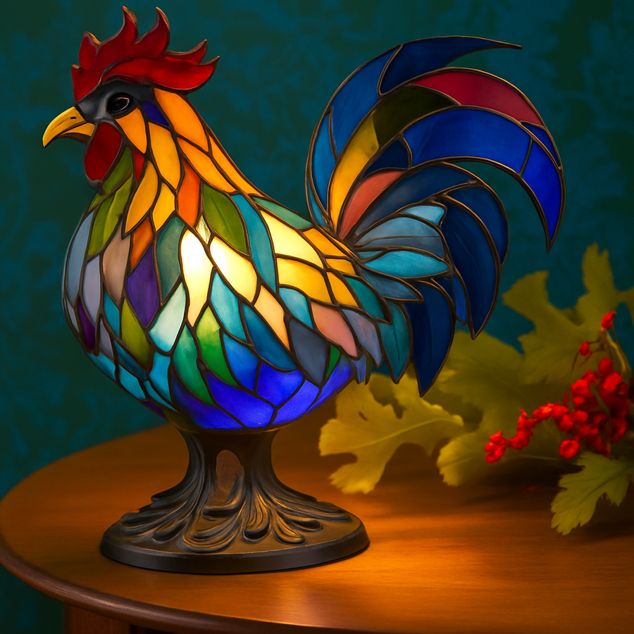 Ollie – Colourful Rooster Lamp