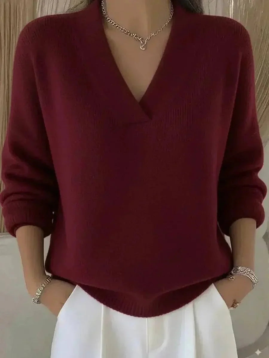 Verina | Elegant V Neck Sweater