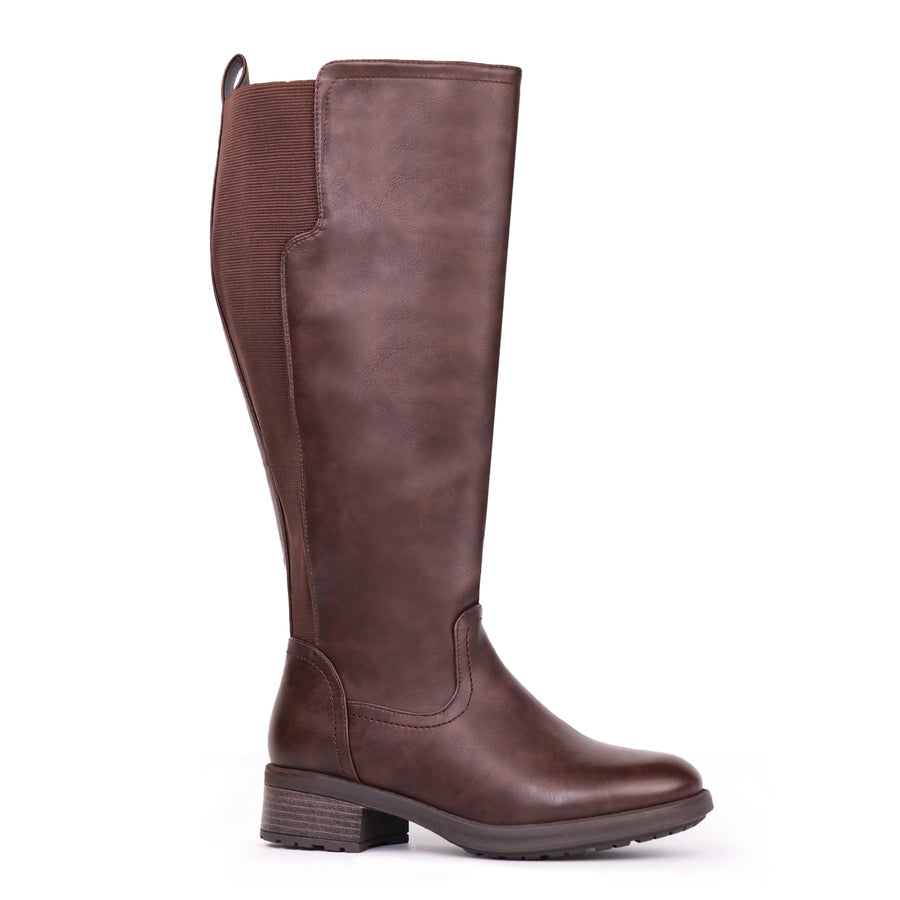 Josephine | Extra Wide Calf Stretch Panel Riding Boots