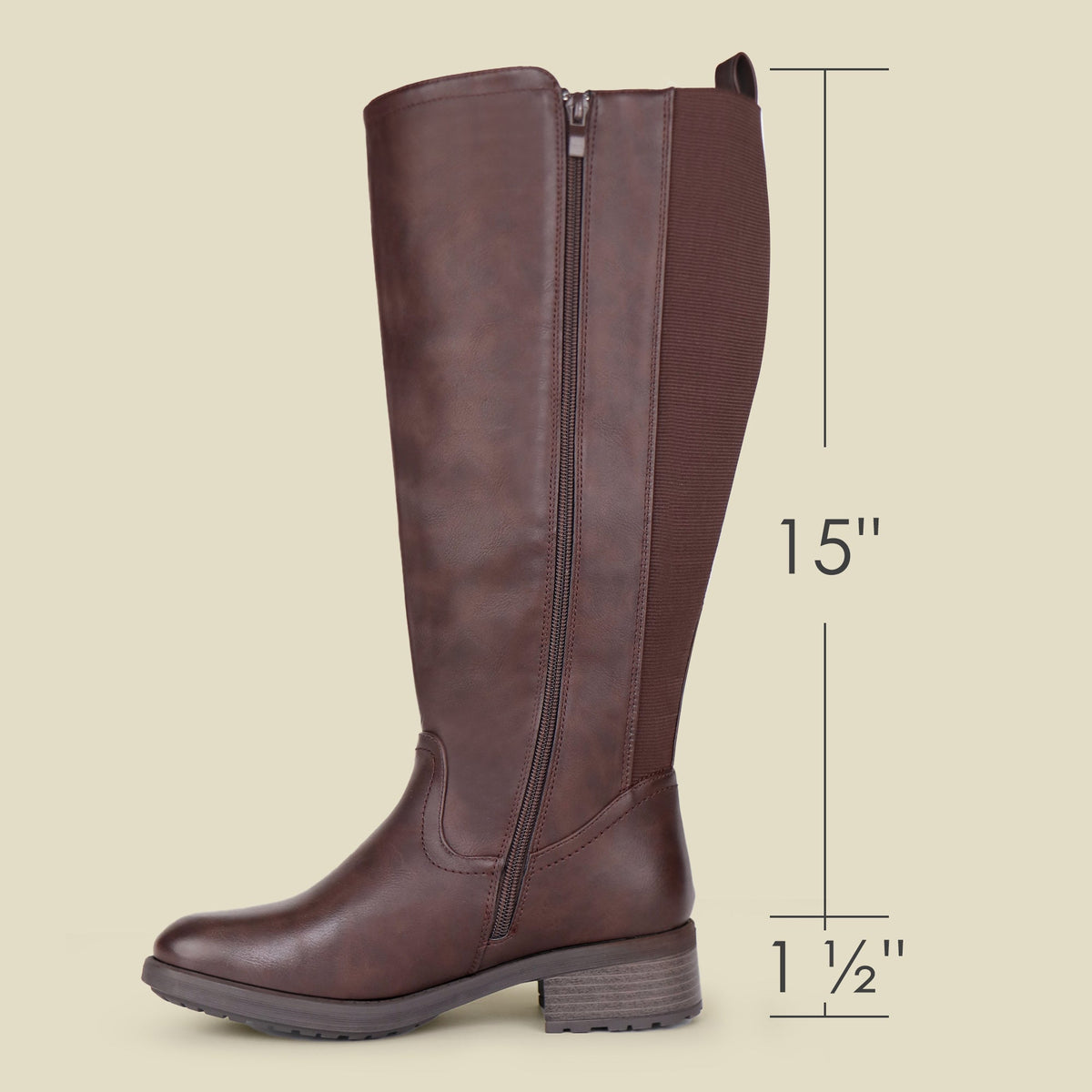 Josephine | Extra Wide Calf Stretch Panel Riding Boots