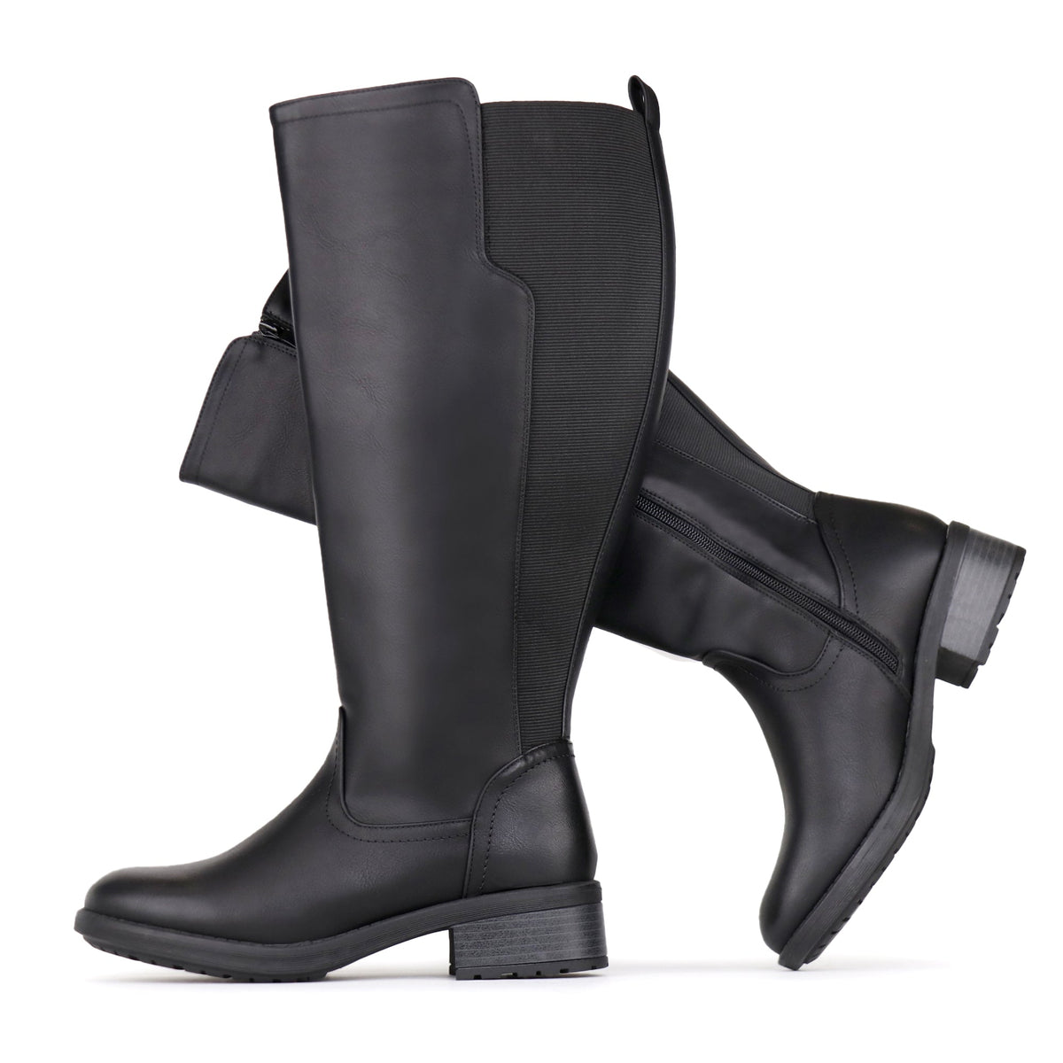 Josephine | Extra Wide Calf Stretch Panel Riding Boots