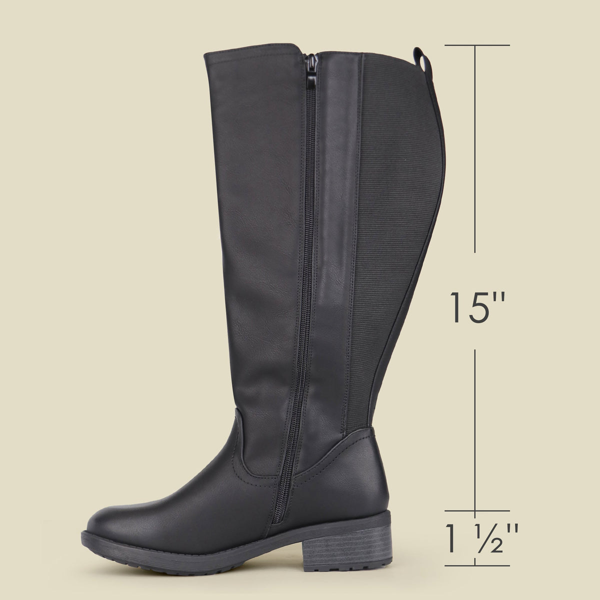 Josephine | Extra Wide Calf Stretch Panel Riding Boots