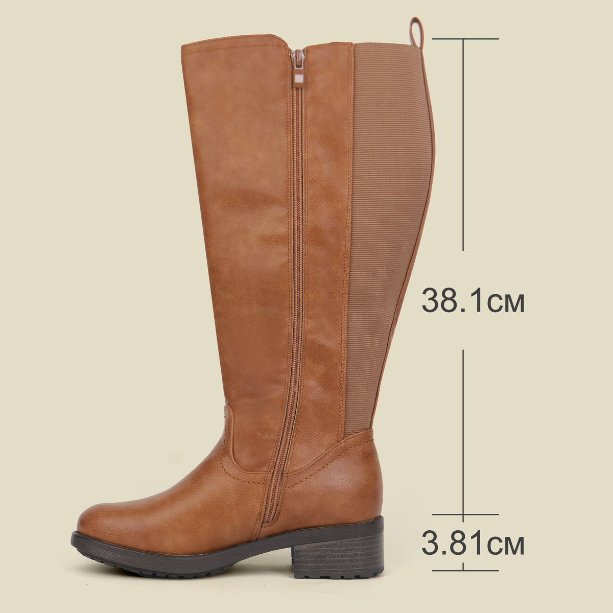Josephine | Extra Wide Calf Stretch Panel Riding Boots