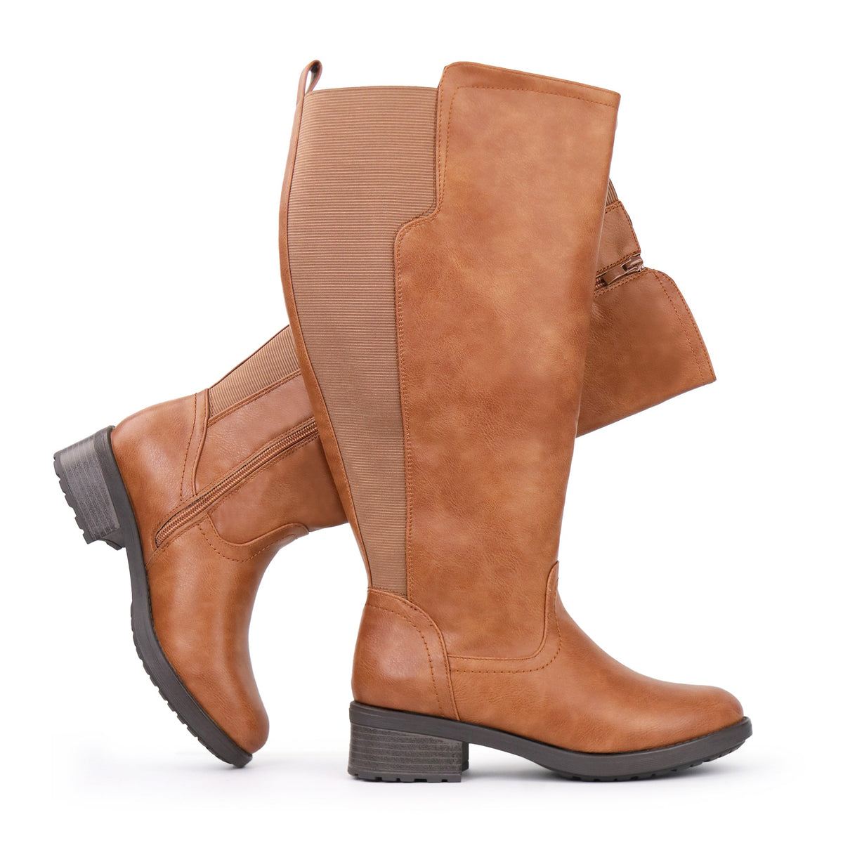 Josephine | Extra Wide Calf Stretch Panel Riding Boots