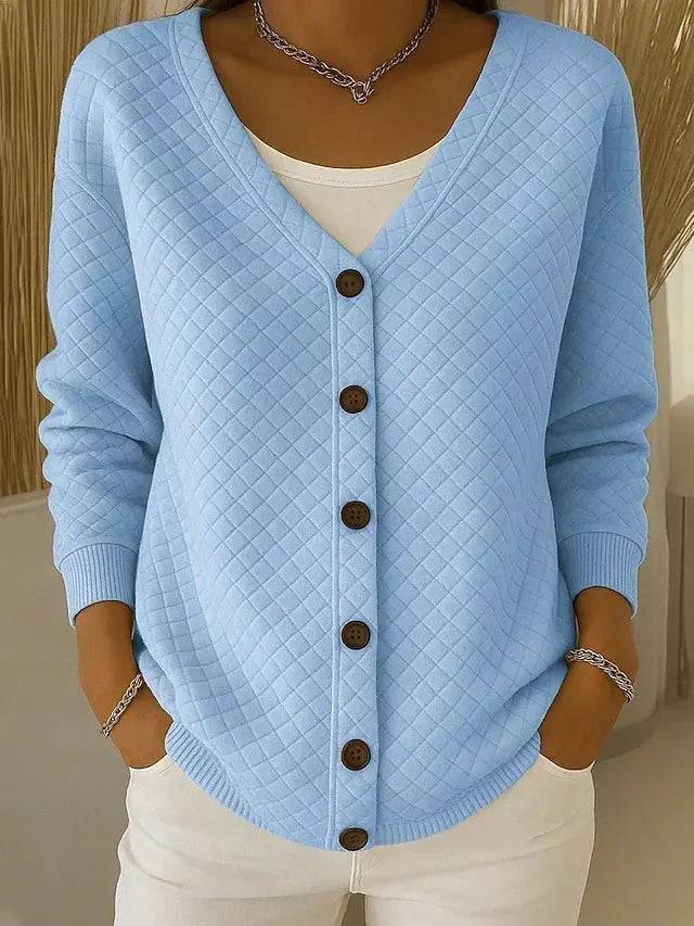 Elouise | Quilted V Neck Cardigan