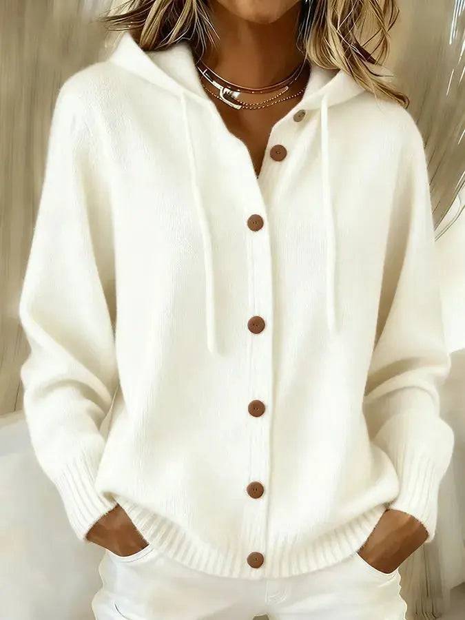 Brielle | Cozy Drawstring Hood Cardigan