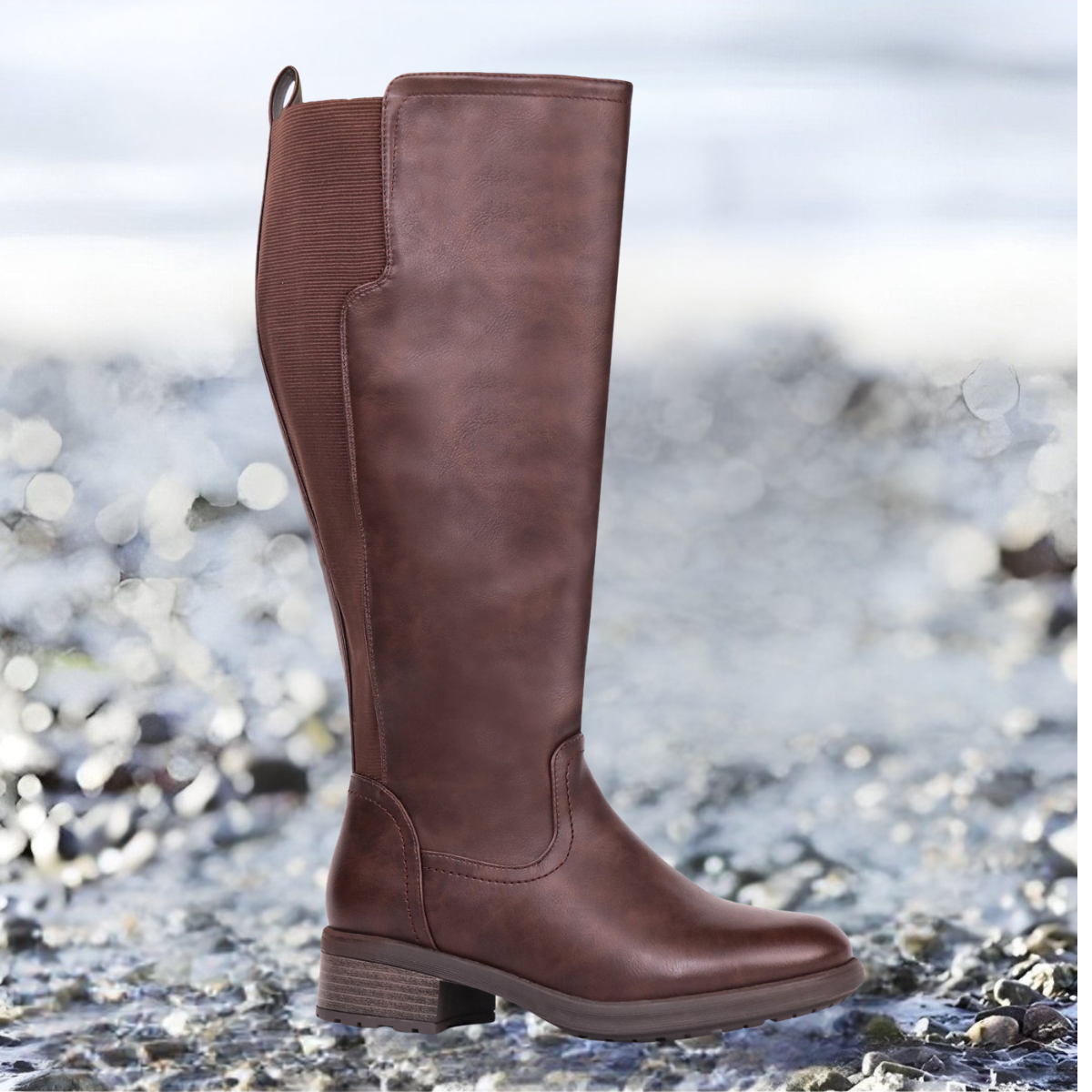 Josephine | Extra Wide Calf Stretch Panel Riding Boots