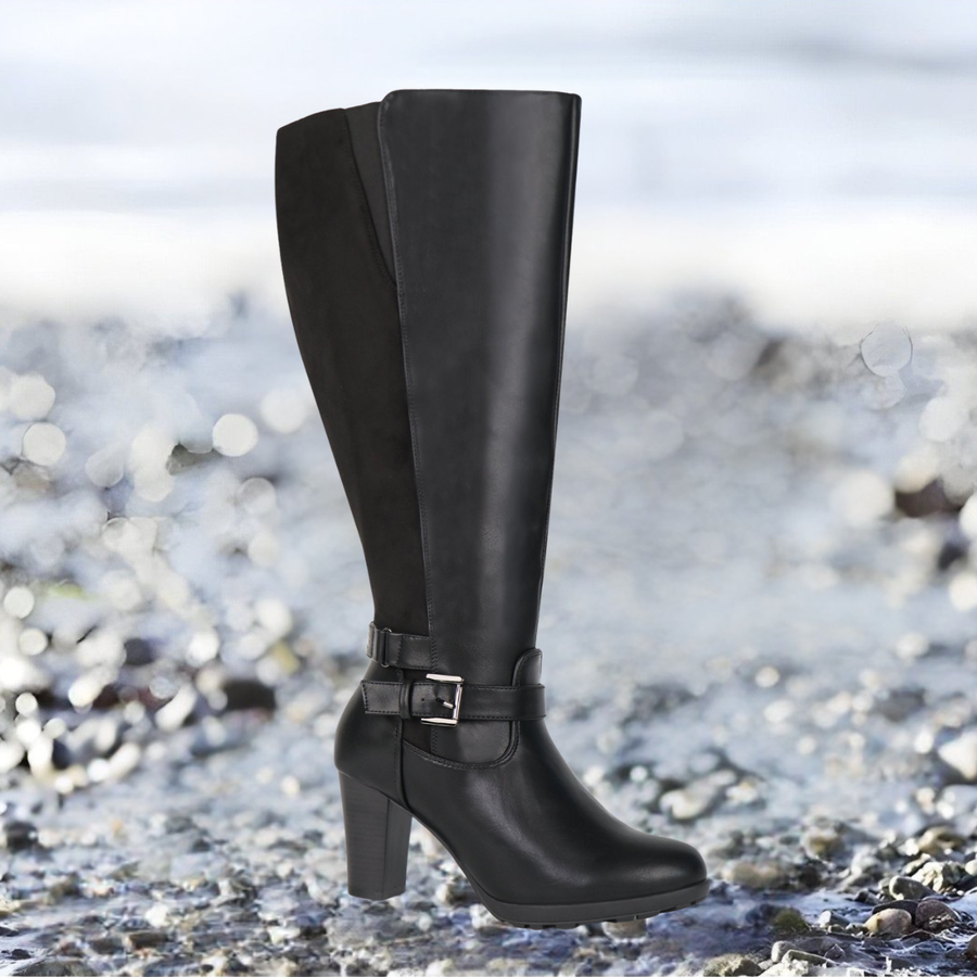 Mildred | Extra Wide Calf High Heel Boots