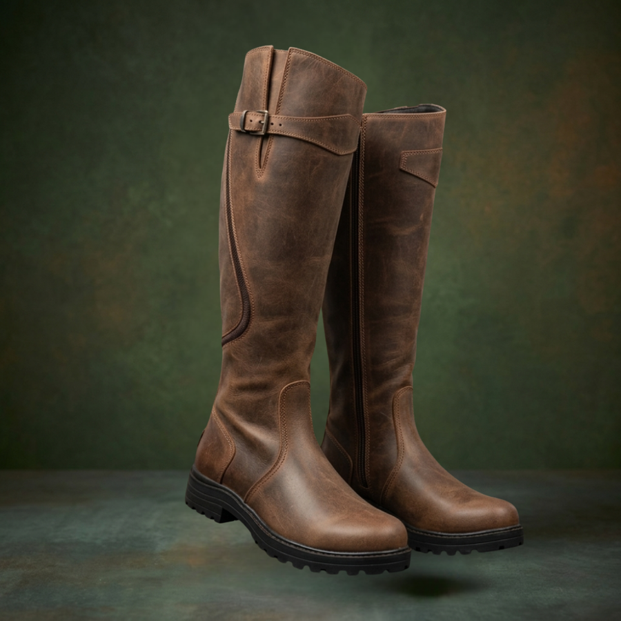 Tammy - Waterproof Leather Winter Riding Boots
