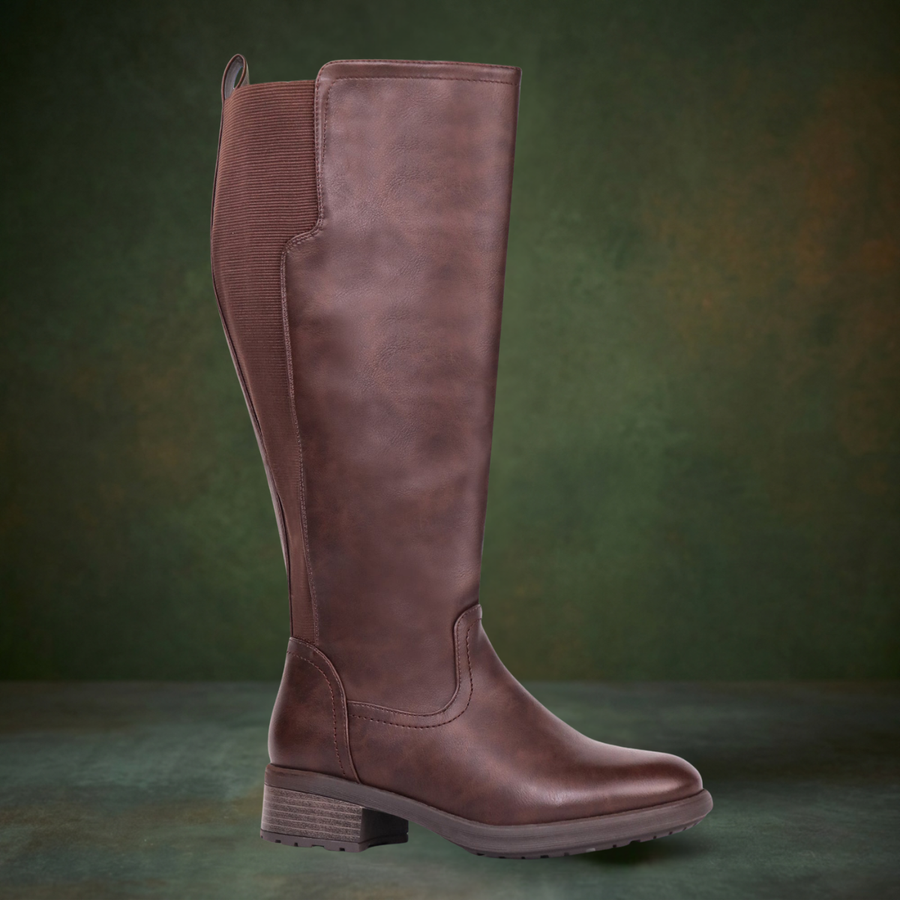Pamela | Extra Wide Calf Stretch Panel Riding Boots