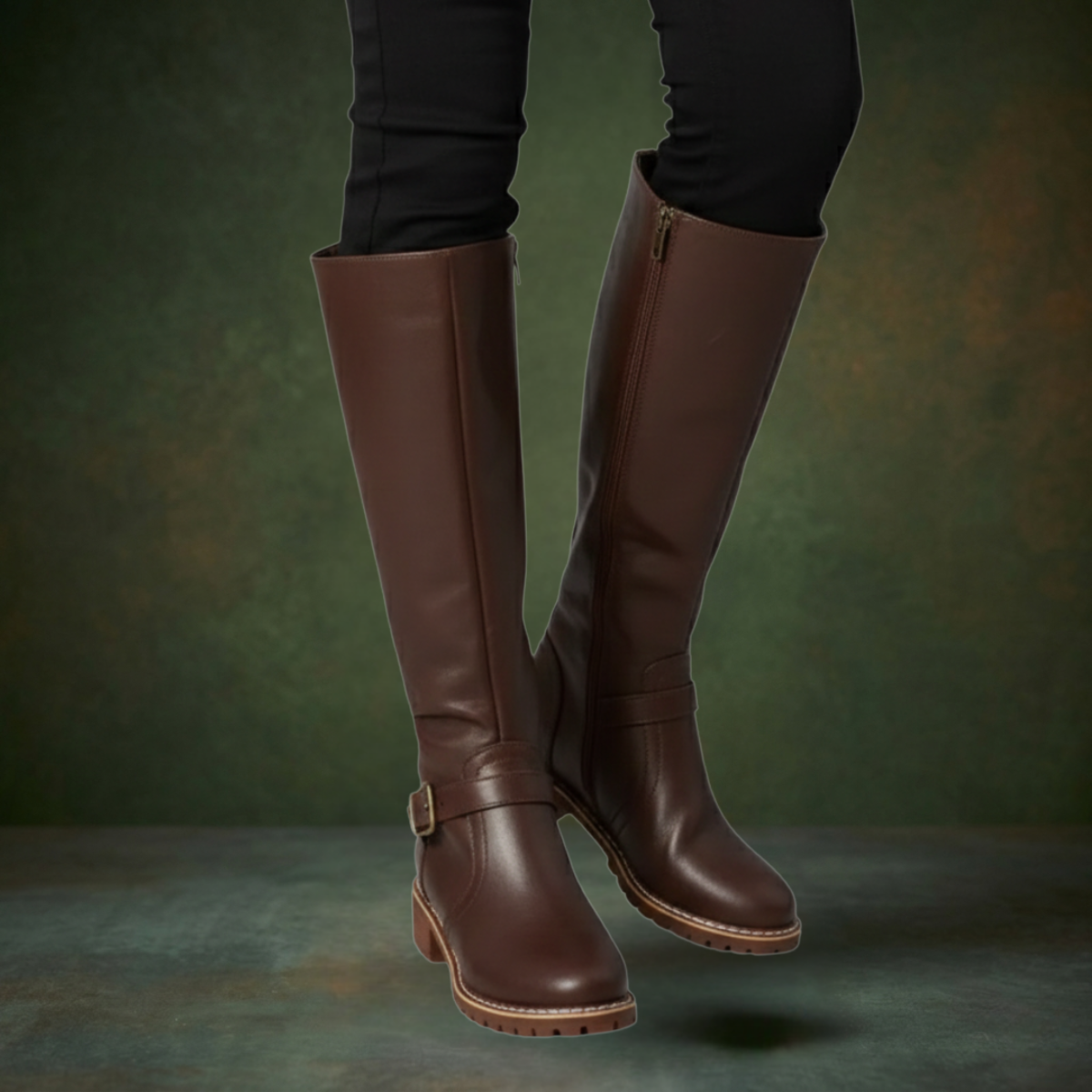 Women's Leather Riding Boots — Orthopedic Knee High Zip