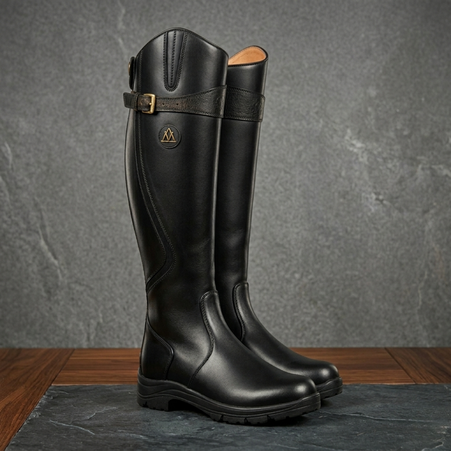 Karen - Waterproof Leather Winter Riding Boots