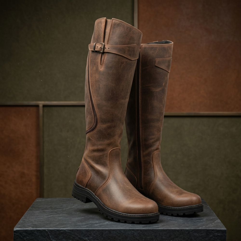 Michelle - Waterproof Leather Winter Riding Boots