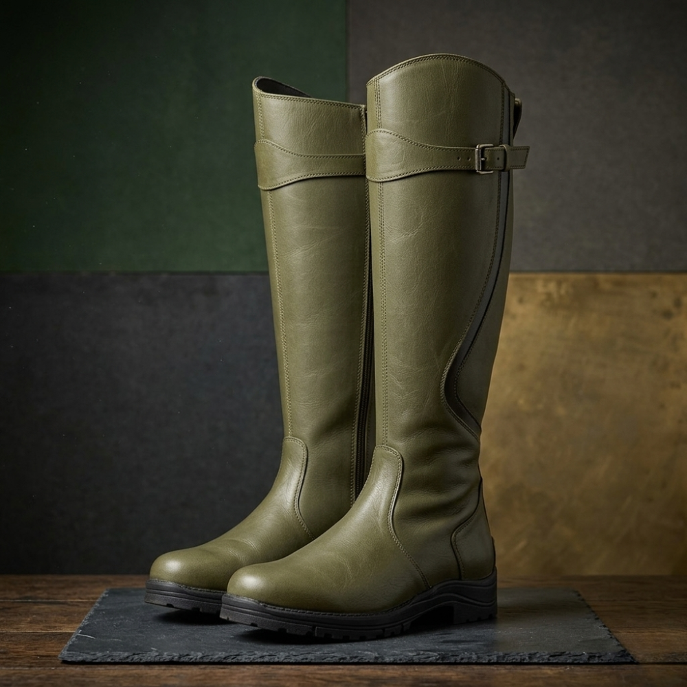 Sandra - Waterproof Leather Winter Riding Boots