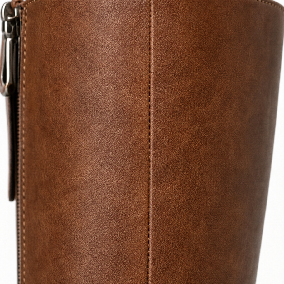 Calvera – Knee-High Boots with a Roomy Opening, Pull Tab, and Block Heel