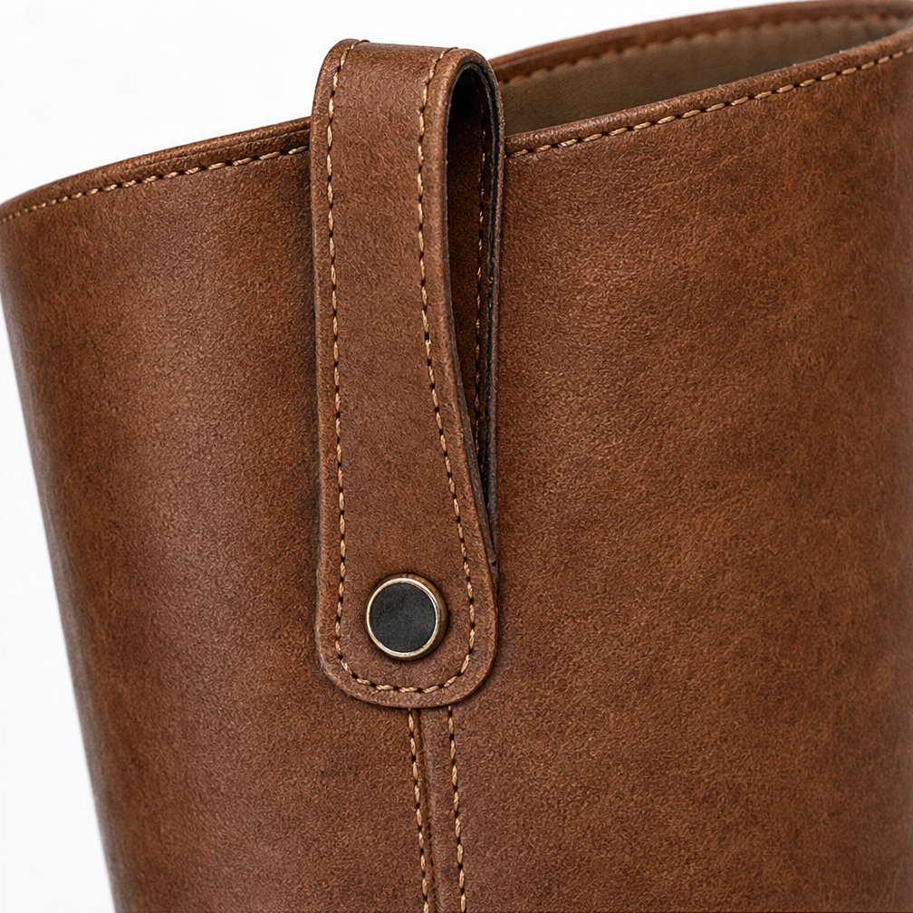Calvera – Knee-High Boots with a Roomy Opening, Pull Tab, and Block Heel