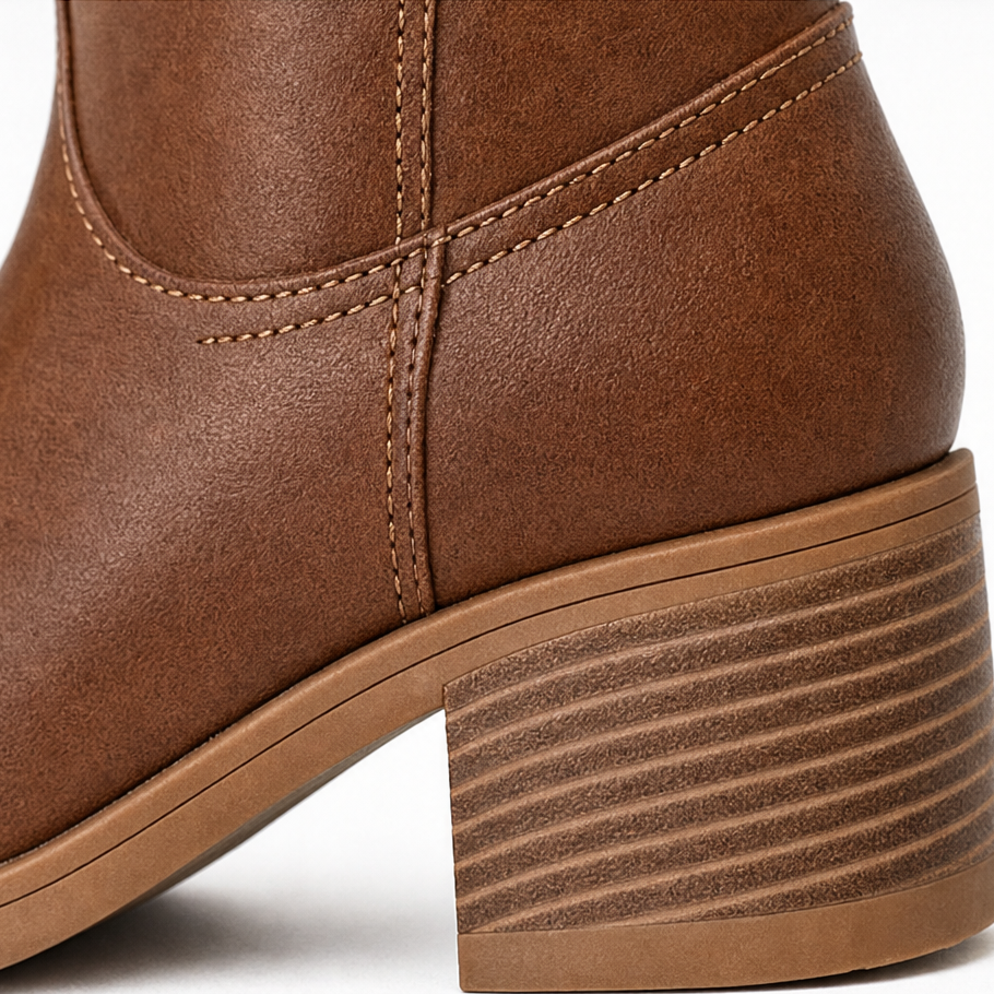 Calvera – Knee-High Boots with a Roomy Opening, Pull Tab, and Block Heel