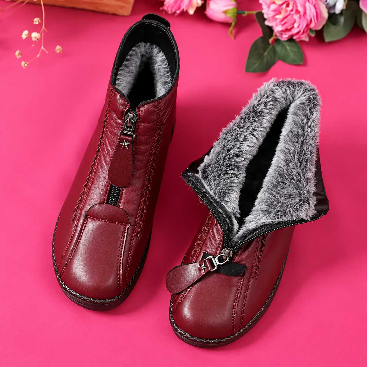 Florence™ | Orthopedic Leather Ankle Boots with Zipper