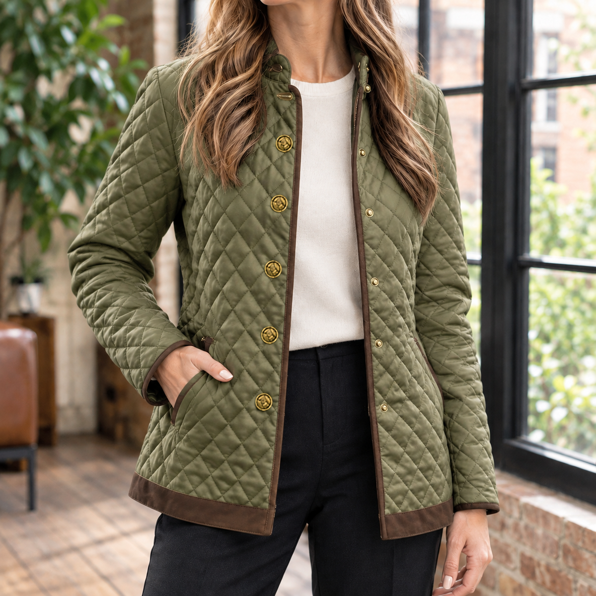 Kimberly - Rose Quilted Jacket