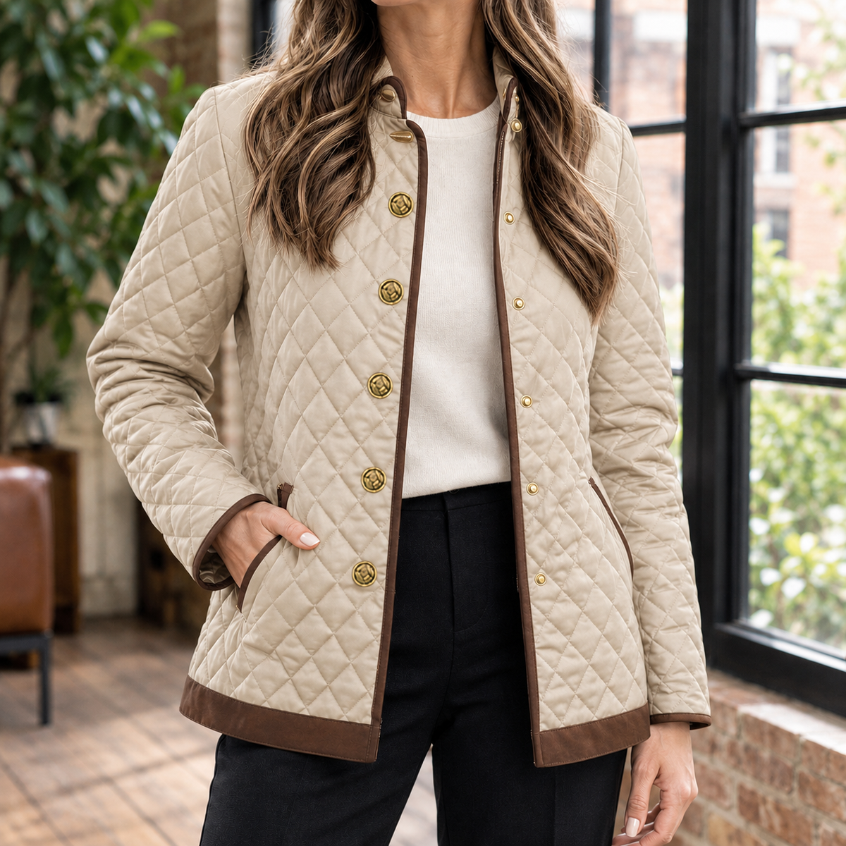 Michelle - Rose Quilted Jacket