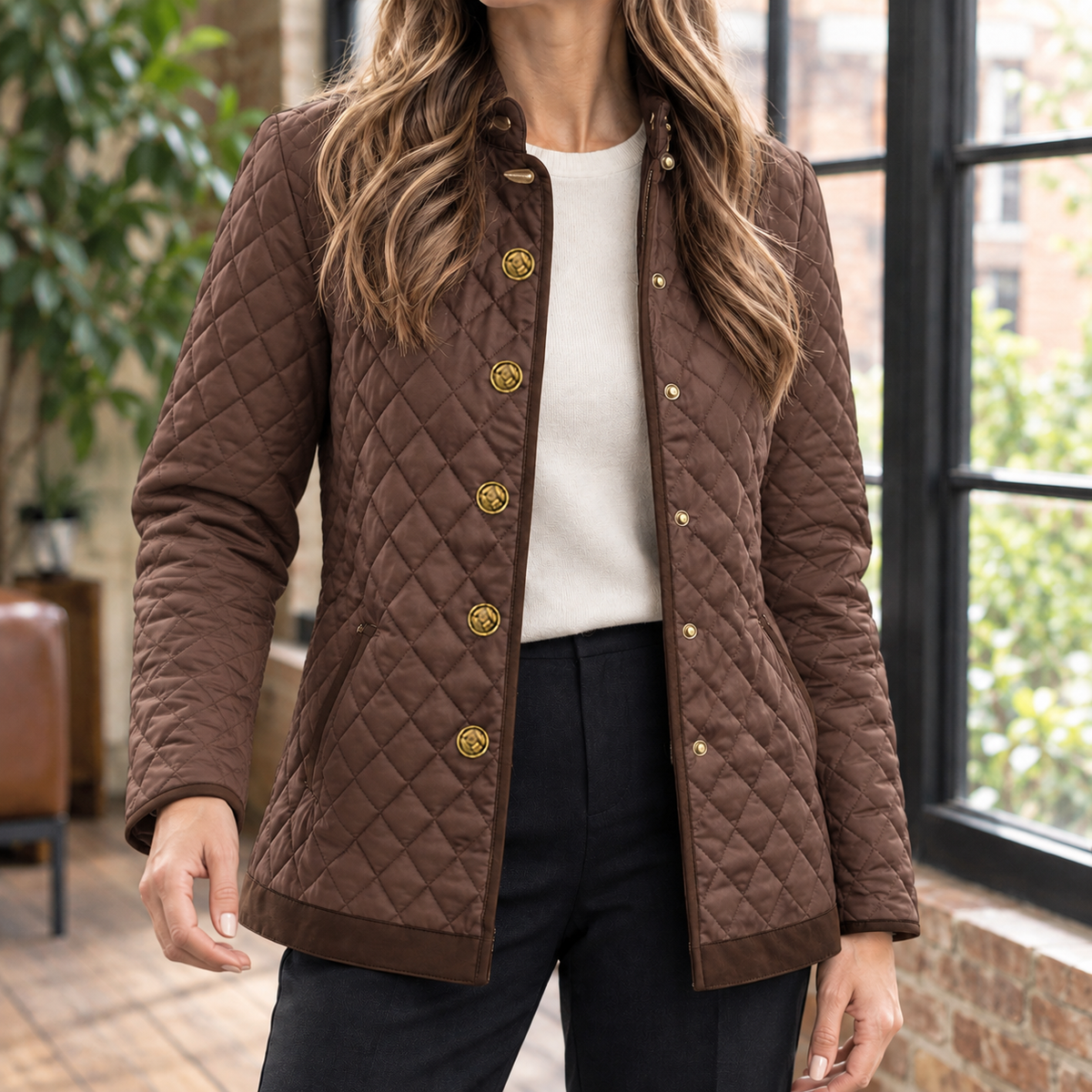 Amy - Rose Quilted Jacket