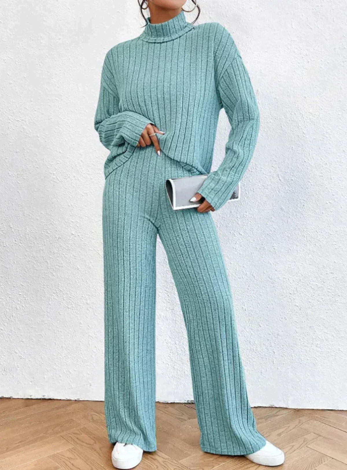 Rowan | Knit Pants and Turtleneck Set for Women