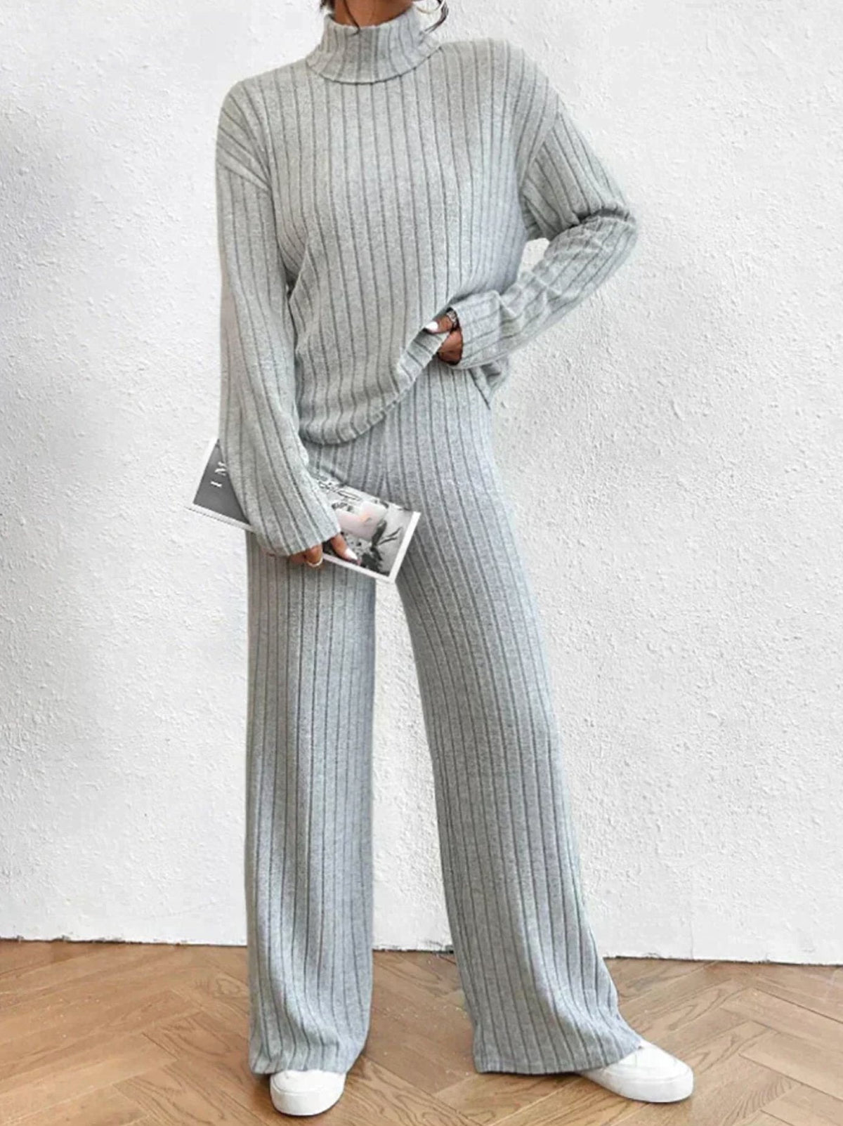 Rowan | Knit Pants and Turtleneck Set for Women