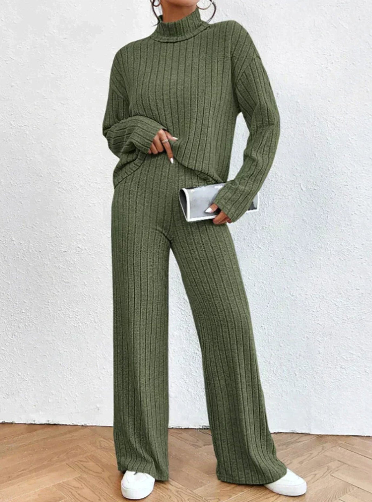 Rowan | Knit Pants and Turtleneck Set for Women