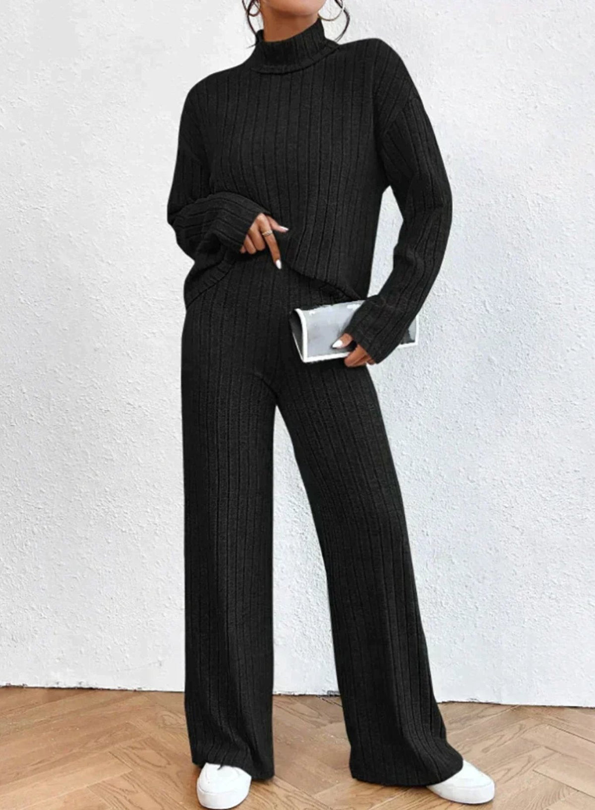 Rowan | Knit Pants and Turtleneck Set for Women