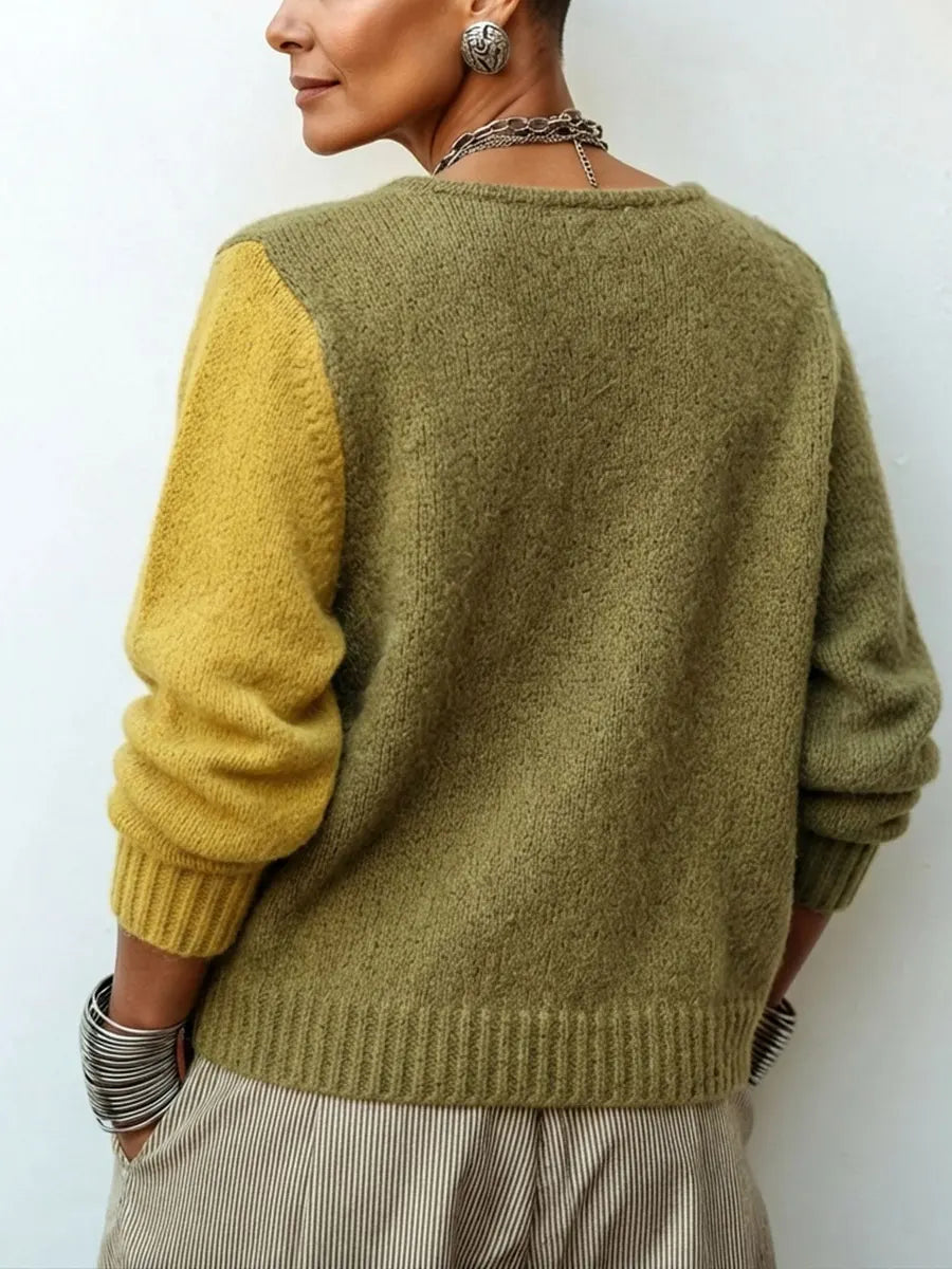 Marianne | Color-Block Button-Detail Sweater