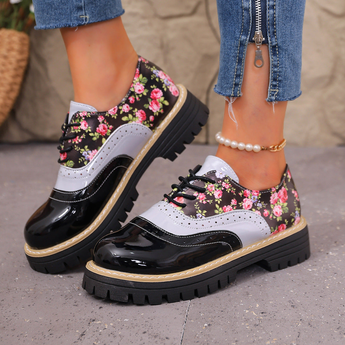 Ada | Orthopedic Floral Oxford Shoes