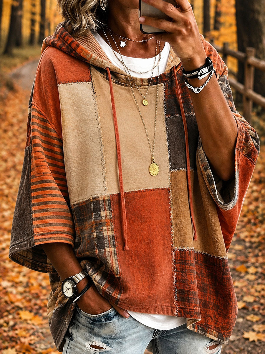 Mirela | Artistic Patchwork Oversized Hoodie