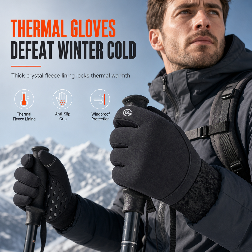 ❄️🧤 It’s like your hands are in a warm bubble! Thermal fleece, water-repellent, windproof, non-slip, and touchscreen. For every winter activity.